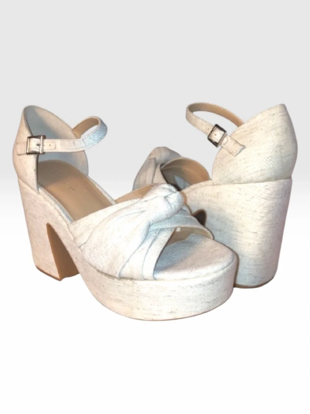 NWOT Copper Key Picnic Linen Knot Platform Sandals size 10